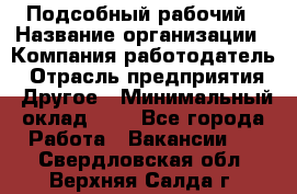 Подсобный рабочий › Название организации ­ Компания-работодатель › Отрасль предприятия ­ Другое › Минимальный оклад ­ 1 - Все города Работа » Вакансии   . Свердловская обл.,Верхняя Салда г.